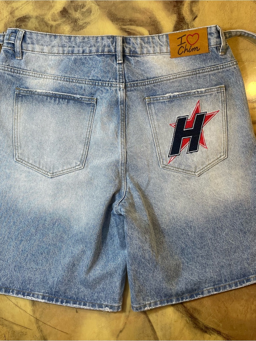 HMDD Light Blue Denim Shorts with Metal Button - Picture 7 of 8